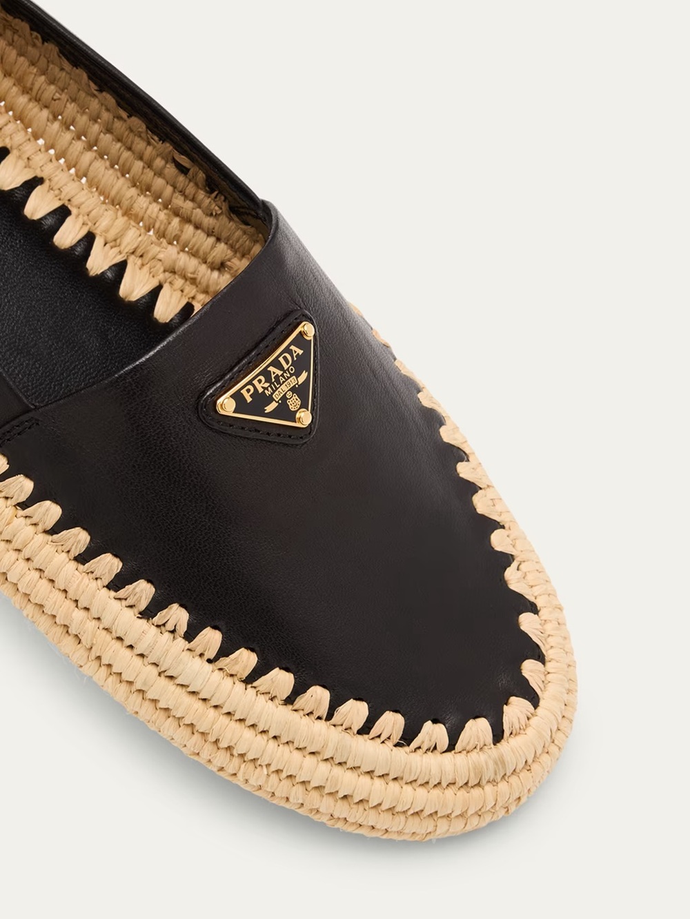 Prada Nappa Leather Triangle Logo Espadrilles 39 $1,150